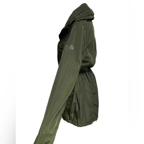 MICHAEL KORS WOMENS HOODED ANORAK JACKET SMALL DARK LODEN GREEN - Picture 3 of 17